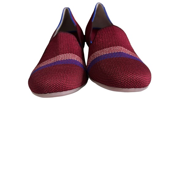 New Retired Rothy’s The Loafer Garnet Red Reflective Stripe Flats Round Toe - Picture 6 of 11